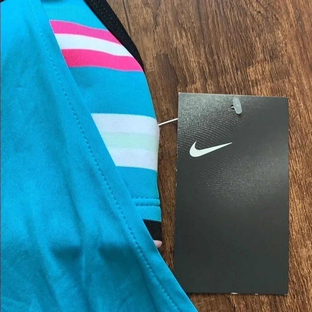 Nike Swim Tankini Blouson Top Sz S Blue NWT - Picture 6 of 11